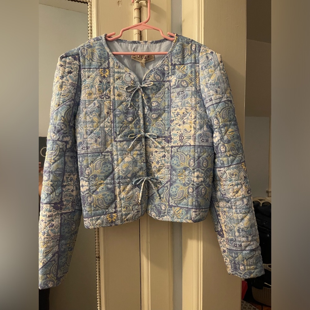 Dolan Floral quilted Jacket in Blue and Yellow